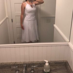 White chiffon dress, perfect for weddings or grads